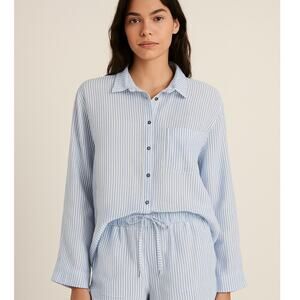 Charo Ruiz Striped Shirt Linen Blend